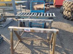 2 Chevalets en acier, section de convoyeur à rouleau 60'', chariot pour bonbonne