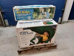 Équipements neufs pour module de jeux: Glissade tube en spirale+ balançoire double