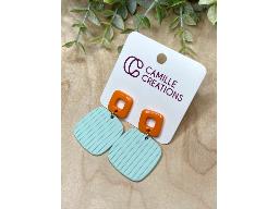 Boucles d’oreilles Carrés Rétros -faites à la main