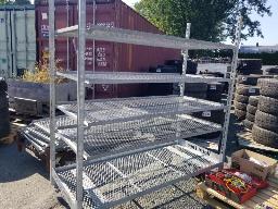 2 étagères sur roues industriel, tablette ajustable 31''x68''