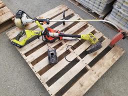 Coupe bordure STIHL FS52+Coupe bordure a batterie RYOBI + scie électrique