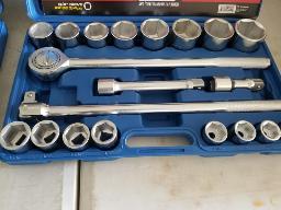 Ensemble de douilles à choc peu profonde SAE, 21pc de 7/8'' à 2'', 3/4 drive