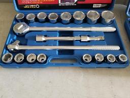 Ensemble de douilles à choc peu profonde métrique 21PC 19 à 50, 3/4 drive