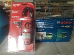 Multimètre à fourche de 600A MILWAKEE + Niveau au laser à faisceau vert à ligne croisée