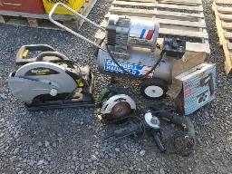 Compresseur a air + scie a métal + perceuse + scie circulaire et +