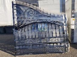 Portail 14' en fer forgé motif courbé