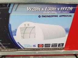 Abris 20'x30'x12' simple trust 300G PE