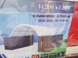 Dôme pour conteneur 20'x20'x6.5', simple trust 500G PVC, 76'x30'x21'  230Kg  (Rangée 5)