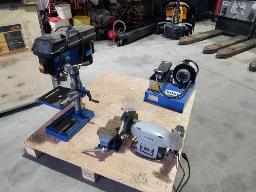 Perceuse à colonne, étau, touret