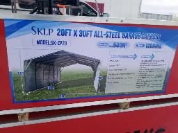 Abris 20x30 toiture et c&ocirc;t&eacute;s en m&eacute;tal, boite 83''x40''x24'', 1200Lbs