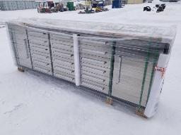 Armoire de rangement avec &eacute;tabli, 18 tiroirs - 2 cabinets Stainless