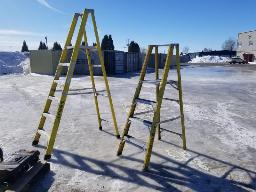 2 Escabeaux FEATHERLITE avec plateforme en fibre 1x6' et 1x8'