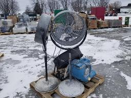 Lot de 4 ventilateurs: 2 sur pied,  un portable et un de plancher