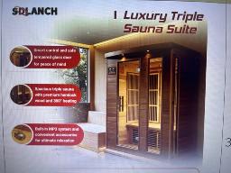 Sauna triple 2400W  220V porte vitr&eacute;, syst&egrave;me audio