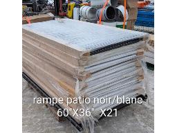 Rampe de patio noir/blanc 60poX36poX21po