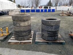 Lot de pneus vari&eacute;s 225/70R19.5 - Total de 9