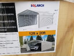 Abris pour v&eacute;hicule en m&eacute;tal environ 12pi x 20pi x 79po centre 100po, boitier 71x23x22, 240Kg