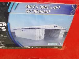 Toiture en acier pour conteneur 40pi x 36pi x 4pi, boite 124po x 44po x 30po, 1730Kg, neuf