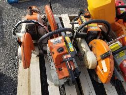 3 scies STIHL + 2 scies a chaine - &eacute;tat inconnu