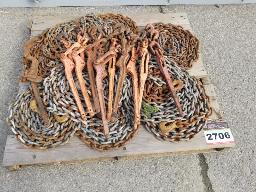 Lot de tensionneurs et lot de environ 10 chaines 3/8 de 20' chacune