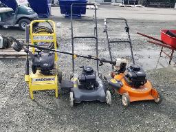 2 tondeuses a essence + machine a pression a essence + coupe bordure