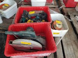 Palan 2T, scie a ruban 11po MILWAUKEE + articles divers