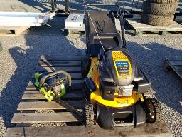 Tondeuse cub cadet 173 cc + scie &agrave; cha&icirc;ne Poulan 2050.
