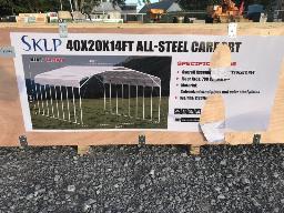 2026-Abri d'auto enti&egrave;rement en acier de 40' x 20' x 14'/ 40 x 20 x 14FT ALL-STEEL CARPORT
