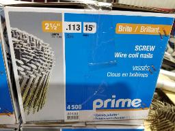 9000 clous en bobines viss&eacute;es 2 1/2", 15&deg; brillant