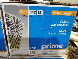 4500 clous en bobines viss&eacute;es 2 1/2", 15&deg; brillant