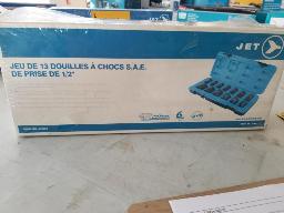 Jeu de 13 douilles &agrave; choc S.A.E. Prise 1/2, marque Jet, mod&egrave;le 610321