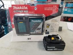 Chargeur Makita mod&egrave;le, DC18RC + batterie 18V Lithium 5.0 Ah