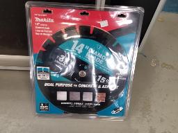 2 Lames au diamant 14'' B69574 pour b&eacute;ton, asphalte, bloc, brique MAKITA