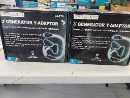 2 adaptateurs de 3' en Y pour g&eacute;n&eacute;ratrice 2 x 125V 15 Amp.