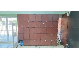 1 x Wood Cabinet with 35 Staff Lockers