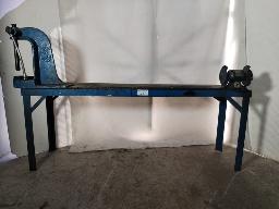 Steel work bench with bench grinder and handpress