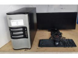 Computer box, screen, keyboard and mouse