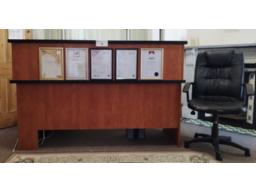 Reception desk with swivel chair