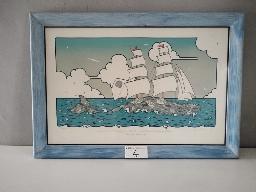 Orange County Marine Institute, whale and sailboat