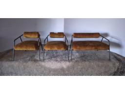 3 Piece Steel & Material Chairs (No VAT) 