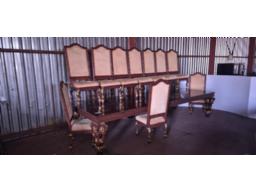 Wooden Dining Table with 10 Chairs (No VAT) 