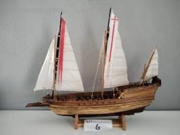 Crafted model of a historical wooden sailing ship
