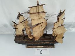 Model of a vintage wooden sailing ship