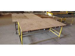 7 x Work Tables With Steel Frame And Wooden Top