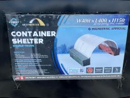 Gold Mountain double frame container shelter 40'x40'x15' 610g PVC, NEVER USED