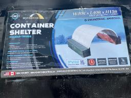 Gold Mountain double frame container shelter 40'x40'x15' 610g PVC, NEVER USED