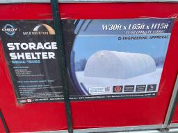 Gold Mountain simpleTruss Round Storage Shelter W30'xL65'xH15', NEVER USED