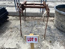 Fourche à foin pour balles carrées (fabrication artisanale)